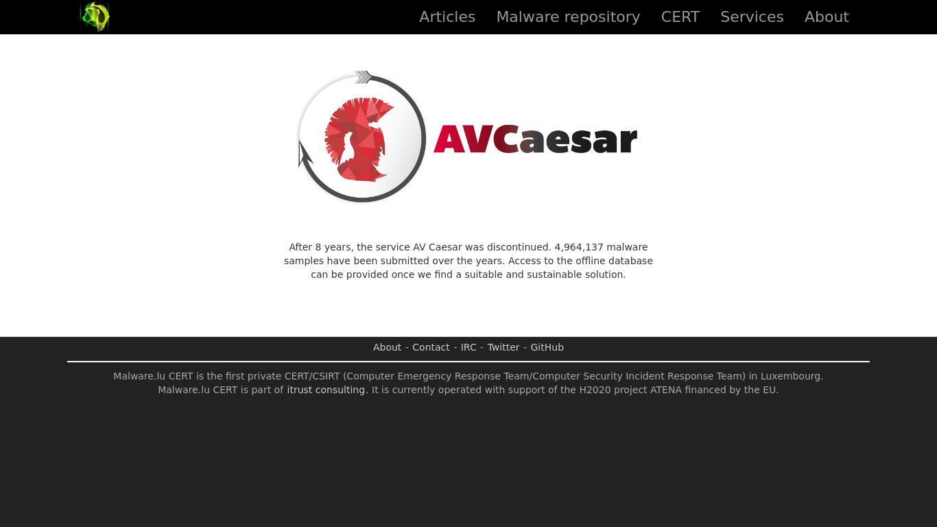 AVCaesar Landing page