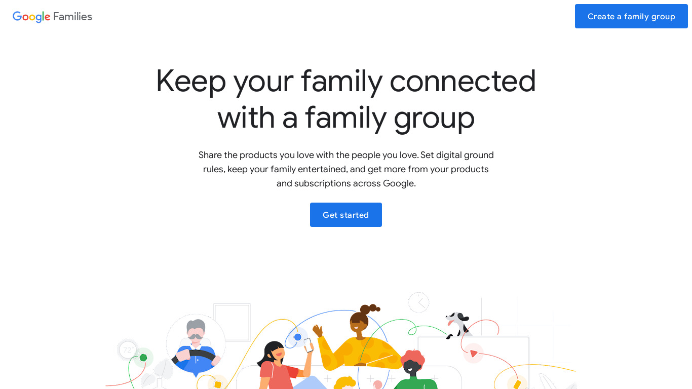 Your family on Google Landing page