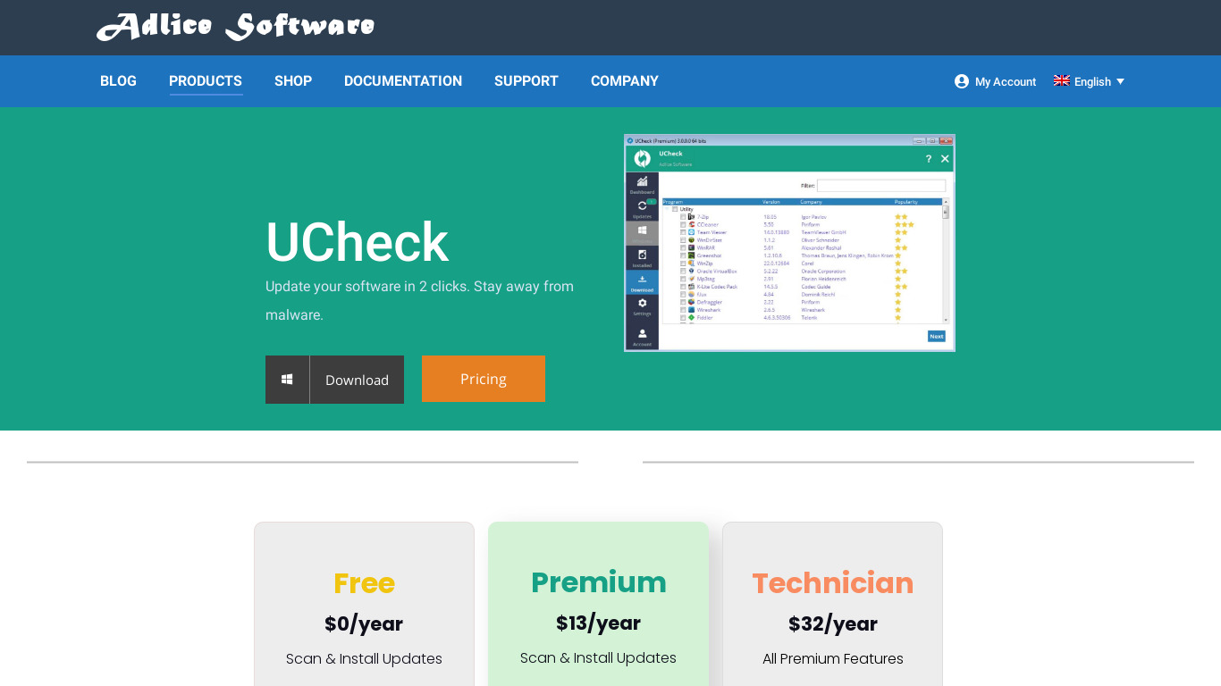 UCheck Landing page