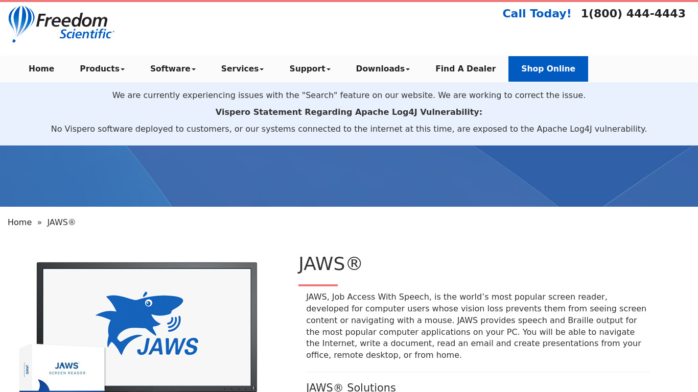 JAWS Landing page