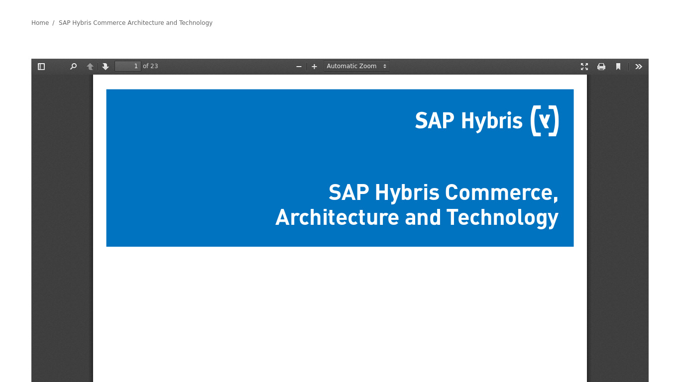 SAP Hybris Landing page