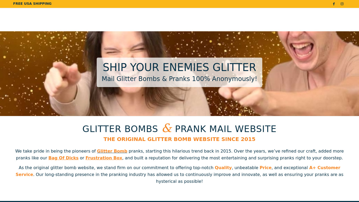 Ship Your Enemies Glitter Landing page