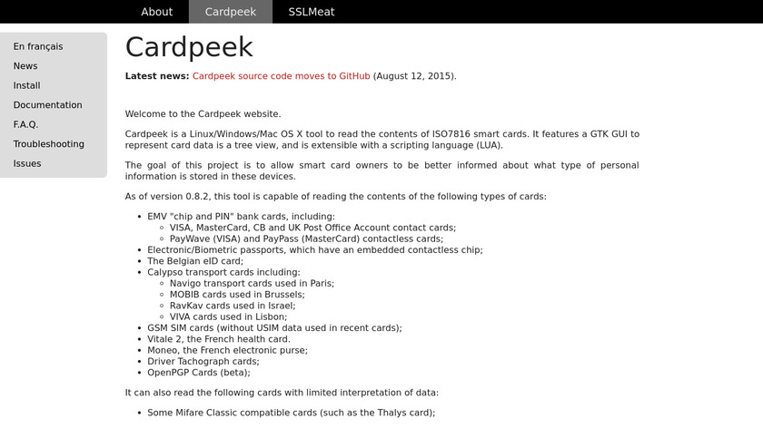 Cardpeek Landing Page