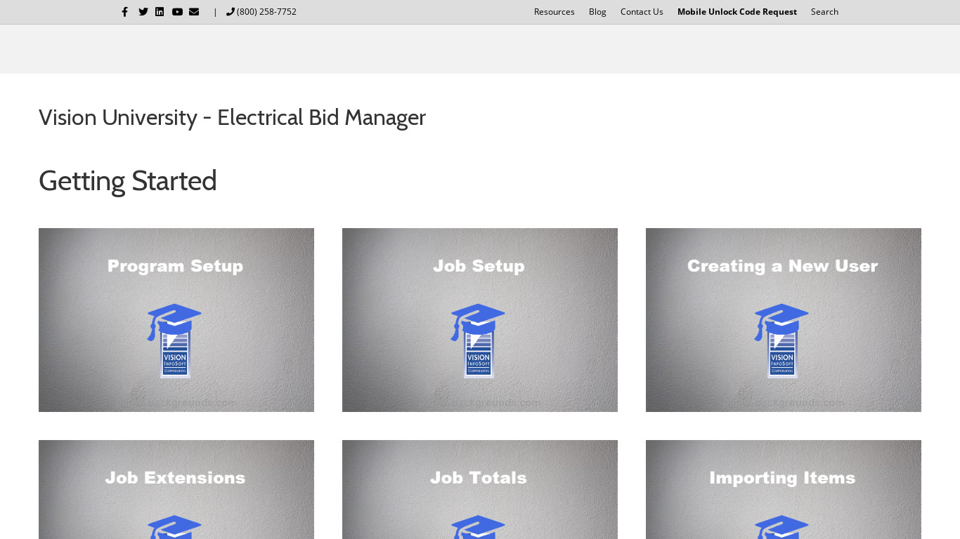 Electrical Bid Manager Landing page