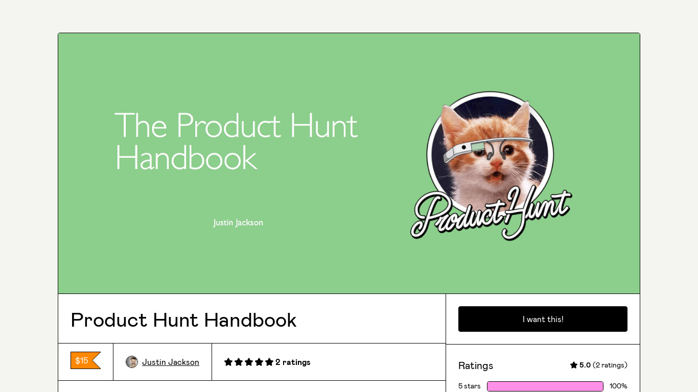 Product Hunt Handbook Landing page