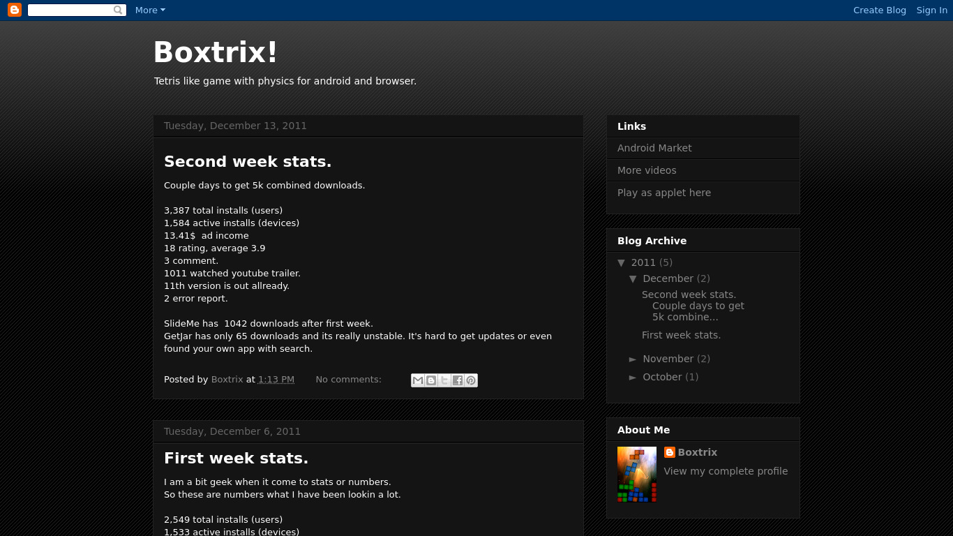 Boxtrix Landing page