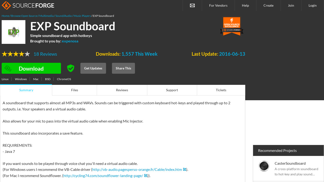 EXP Soundboard Landing page