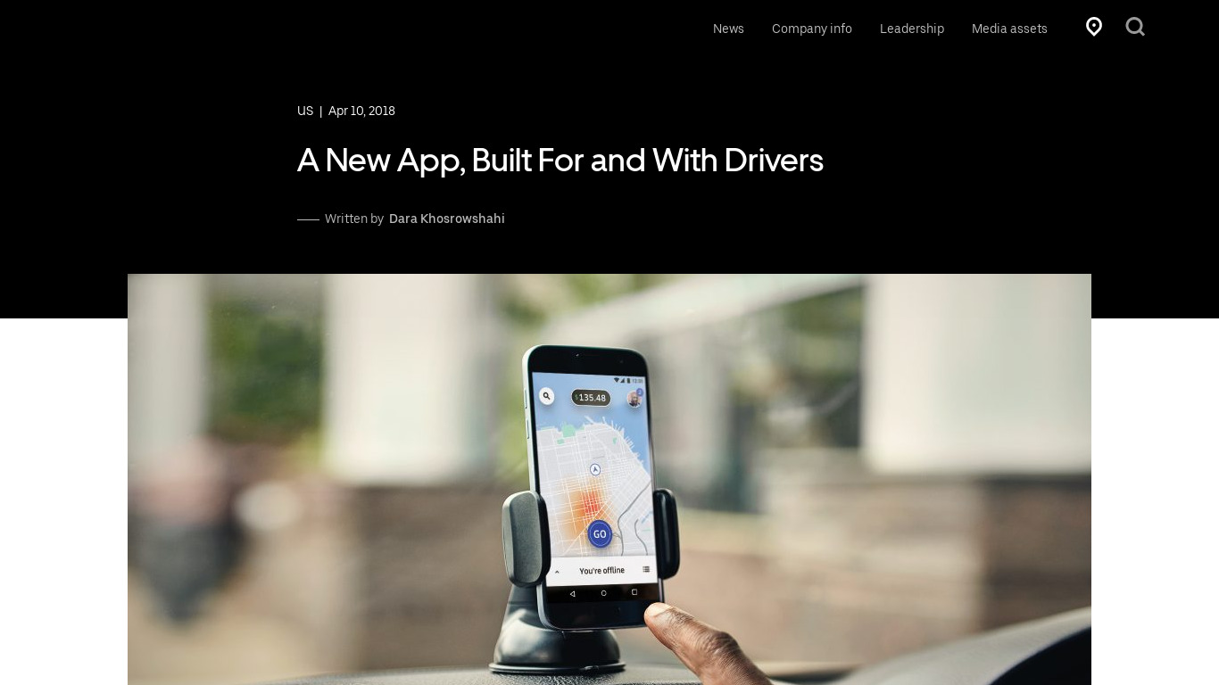 Uber's Driver App Landing page