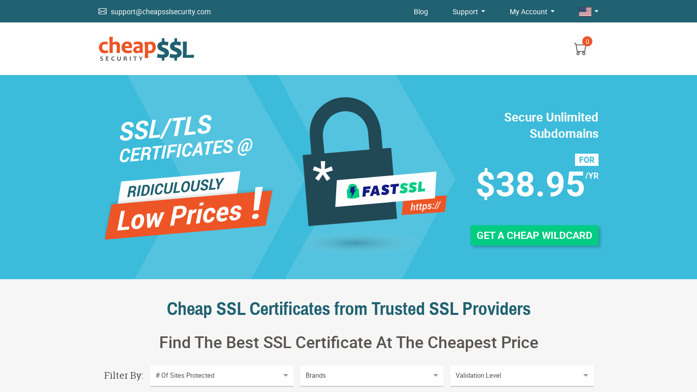 CheapSSLsecurity Landing page