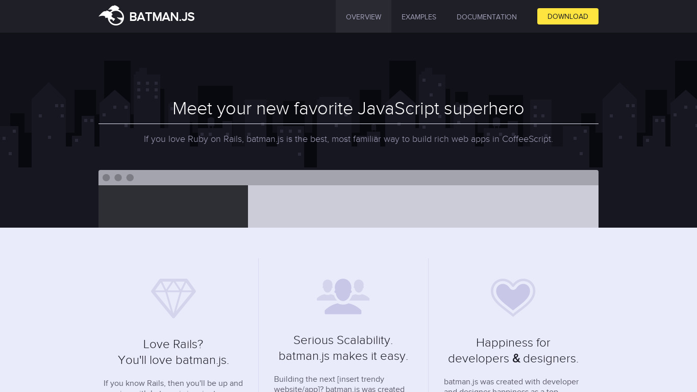 Batman.js Landing page