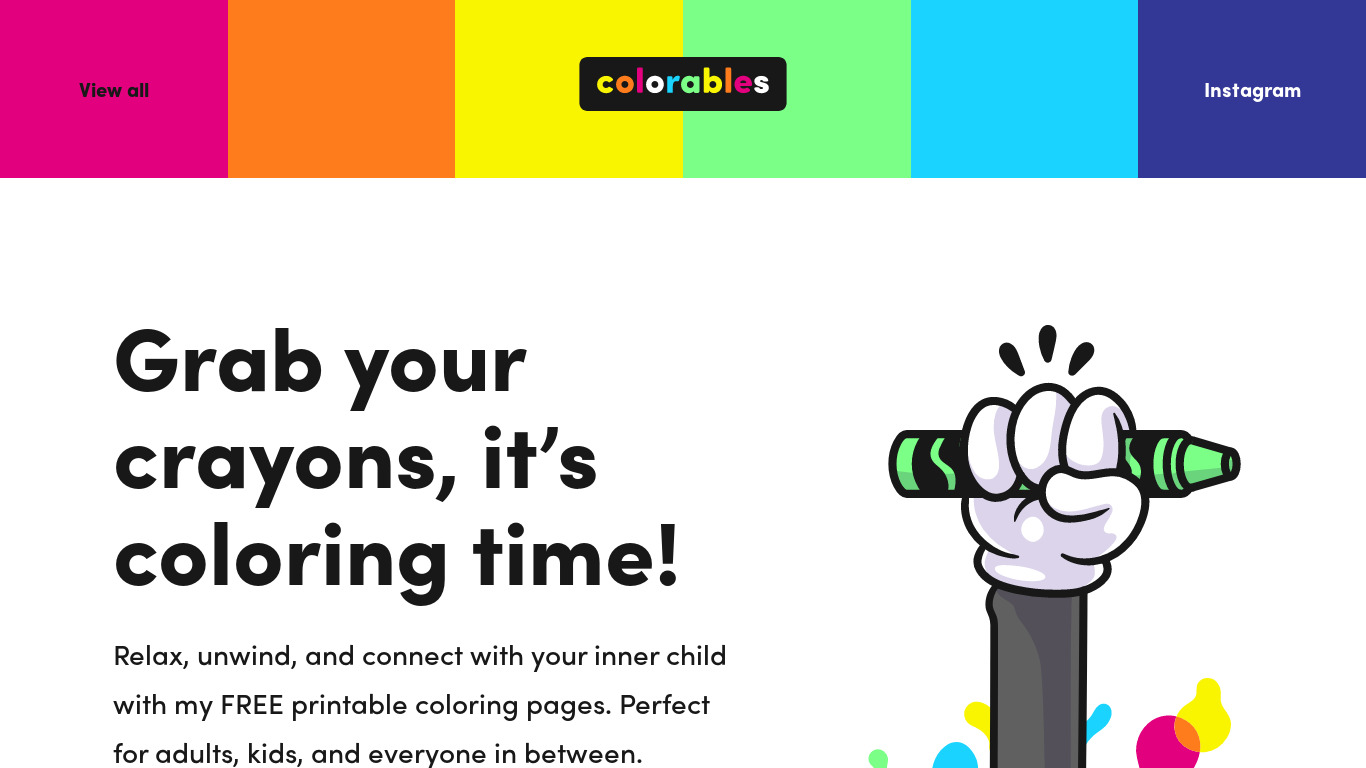 Colorables Landing page