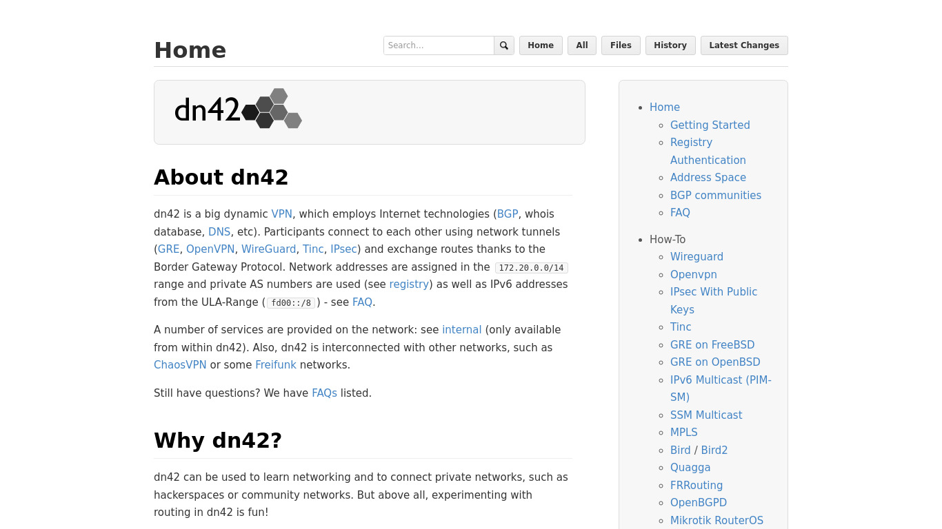 dn42 Landing page