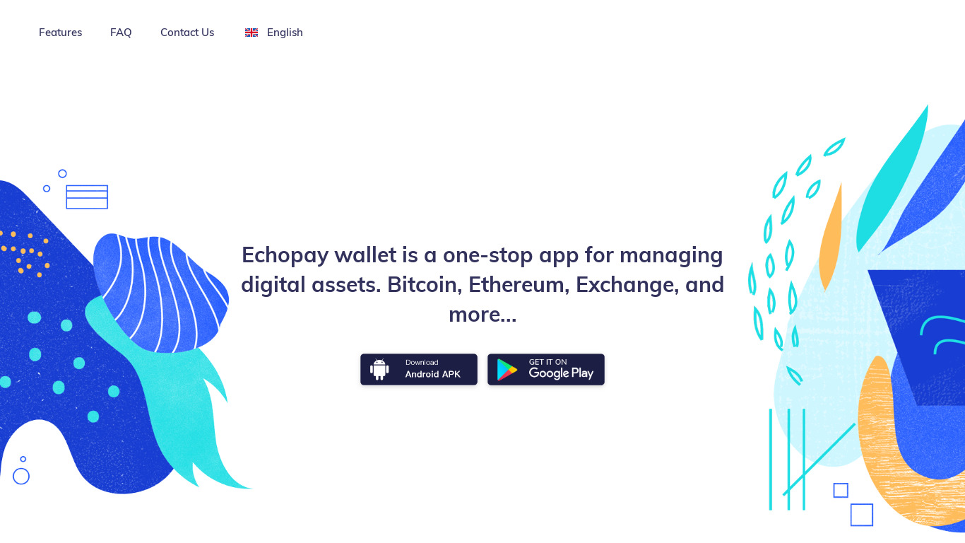Echopay Wallet Landing page