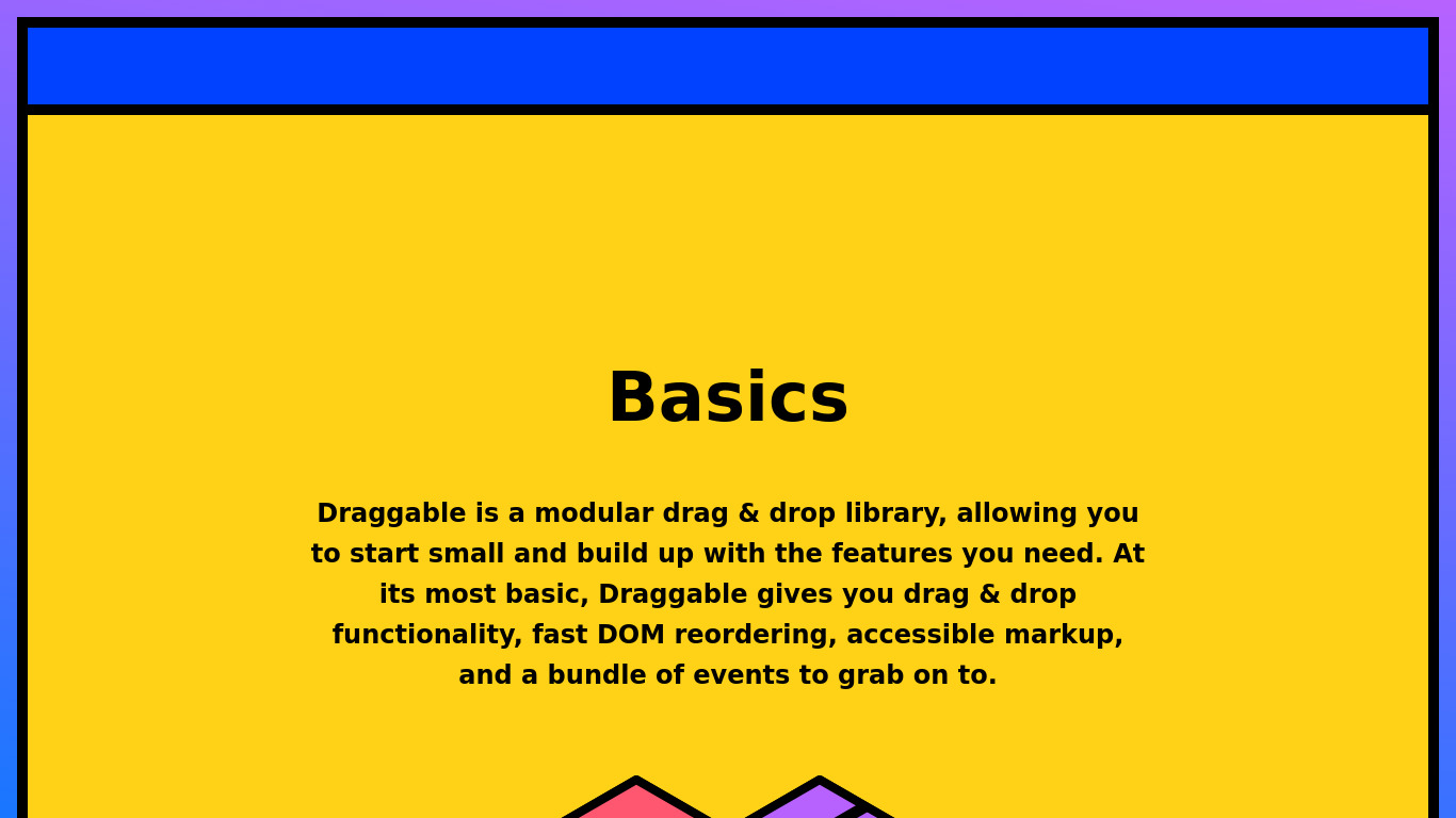 Draggable JS Landing page