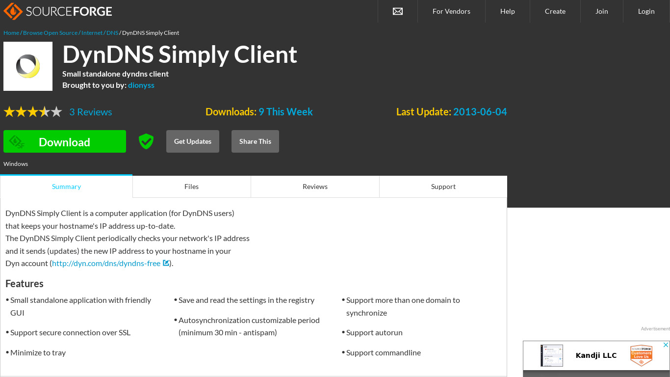 DynDNS Simply Client Landing page