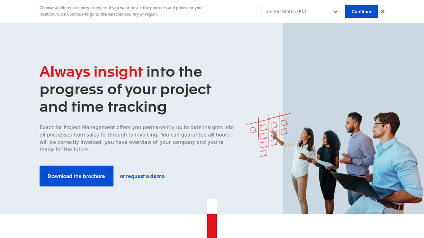 Exact for Project Management Landing Page