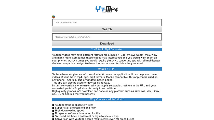 YTMP3.cc YTMP4.com Landing Page