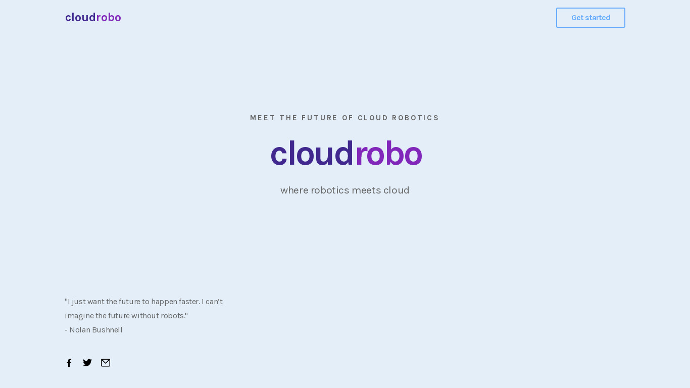 CloudRobo Landing page
