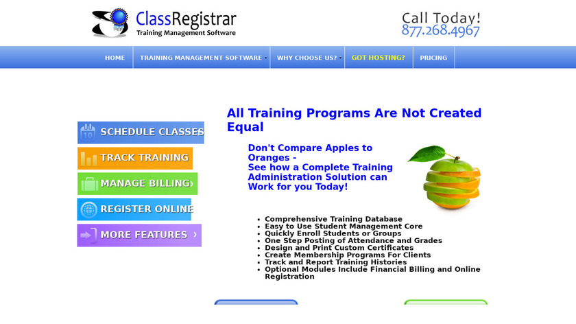 Class Registrar Landing Page