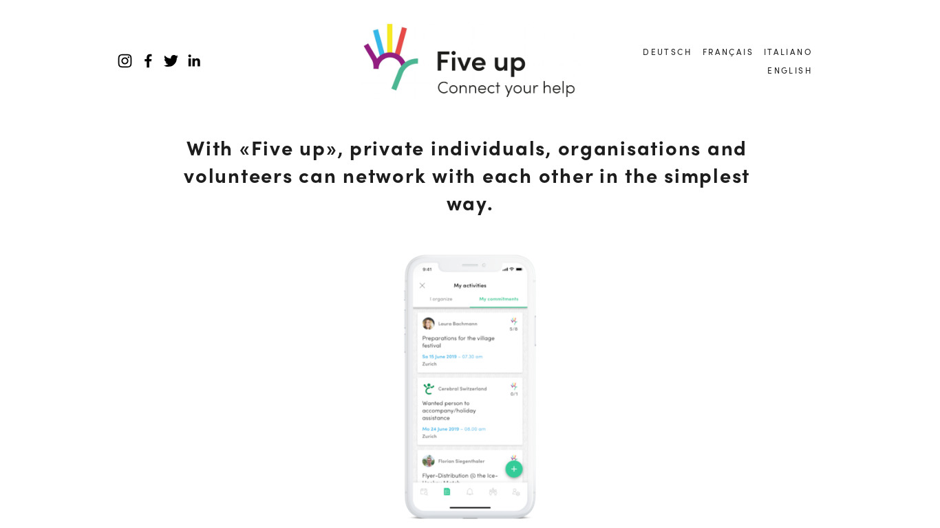 fiveup.org Five up Landing page