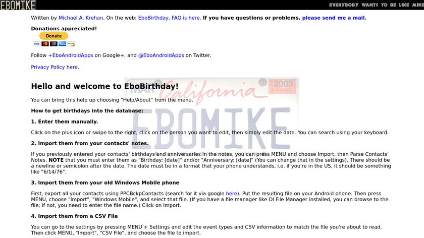 Ebobirthday Landing Page