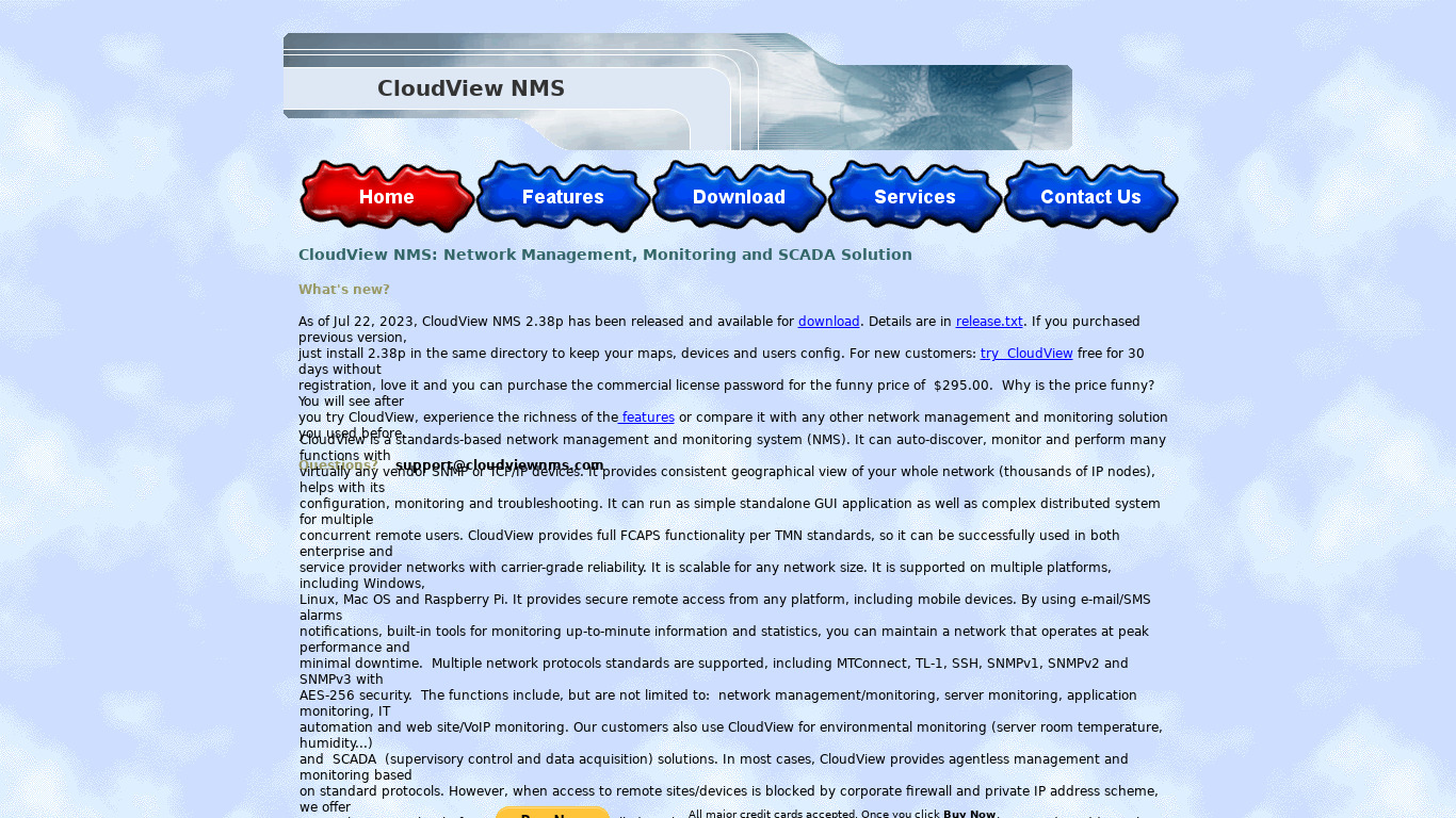 CloudView NMS Landing page
