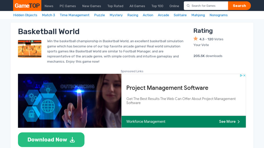 Basketball World Landing Page