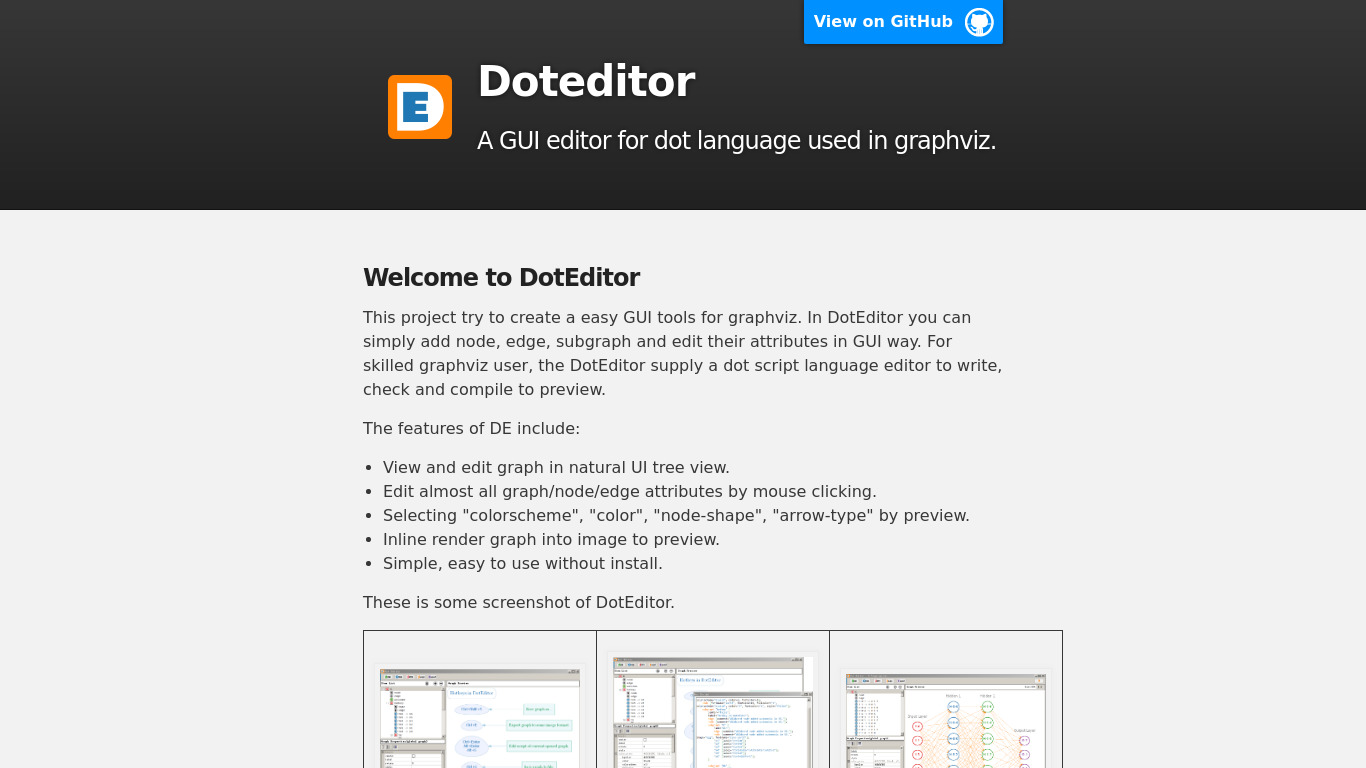DotEditor Landing page