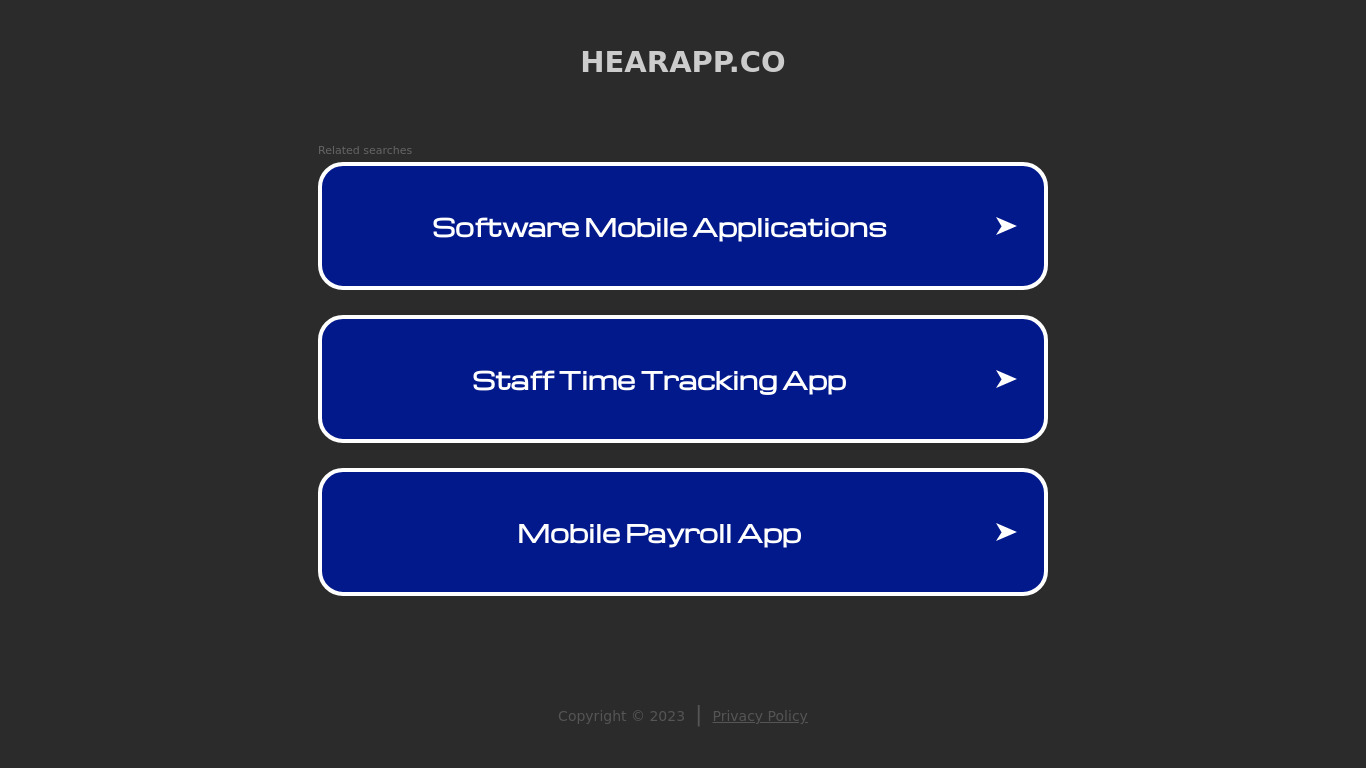 HearApp Landing page