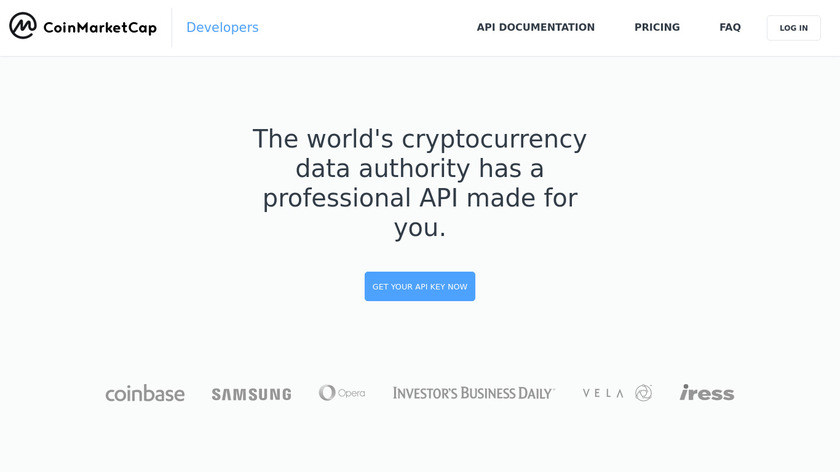 CoinMarketCap API Landing Page