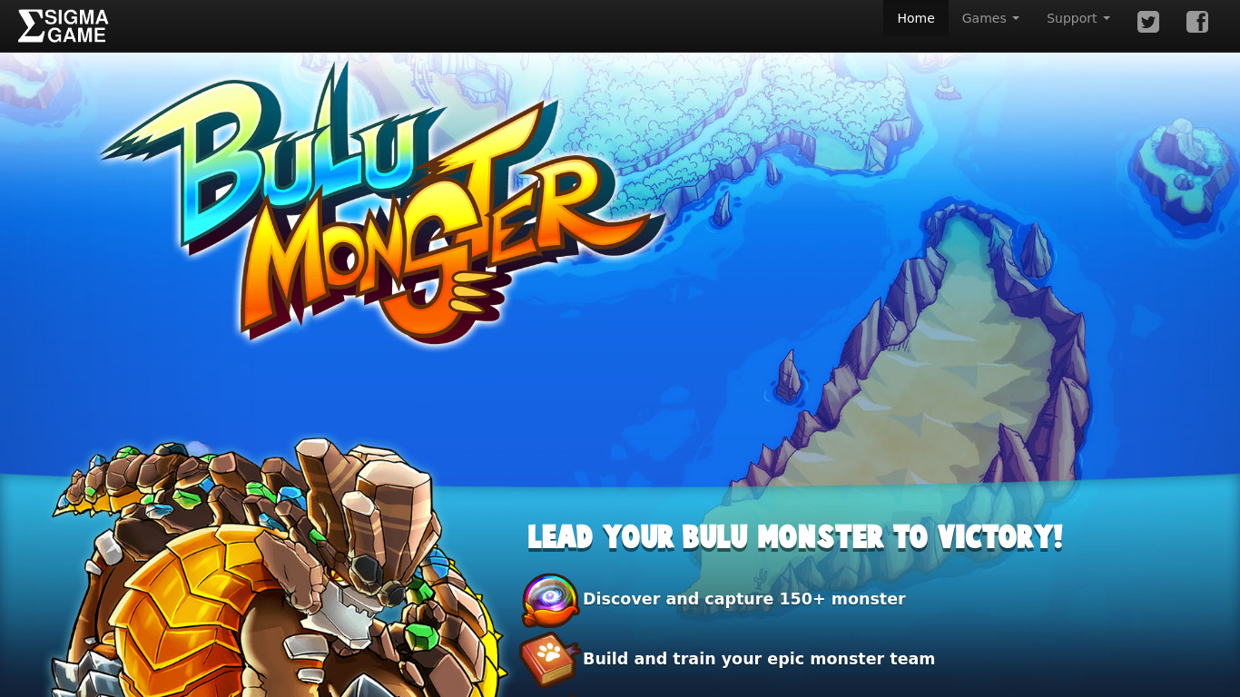 Bulu Monster Landing page