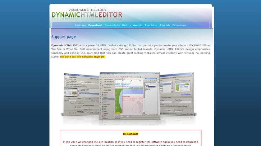 Dynamic HTML Editor Landing Page