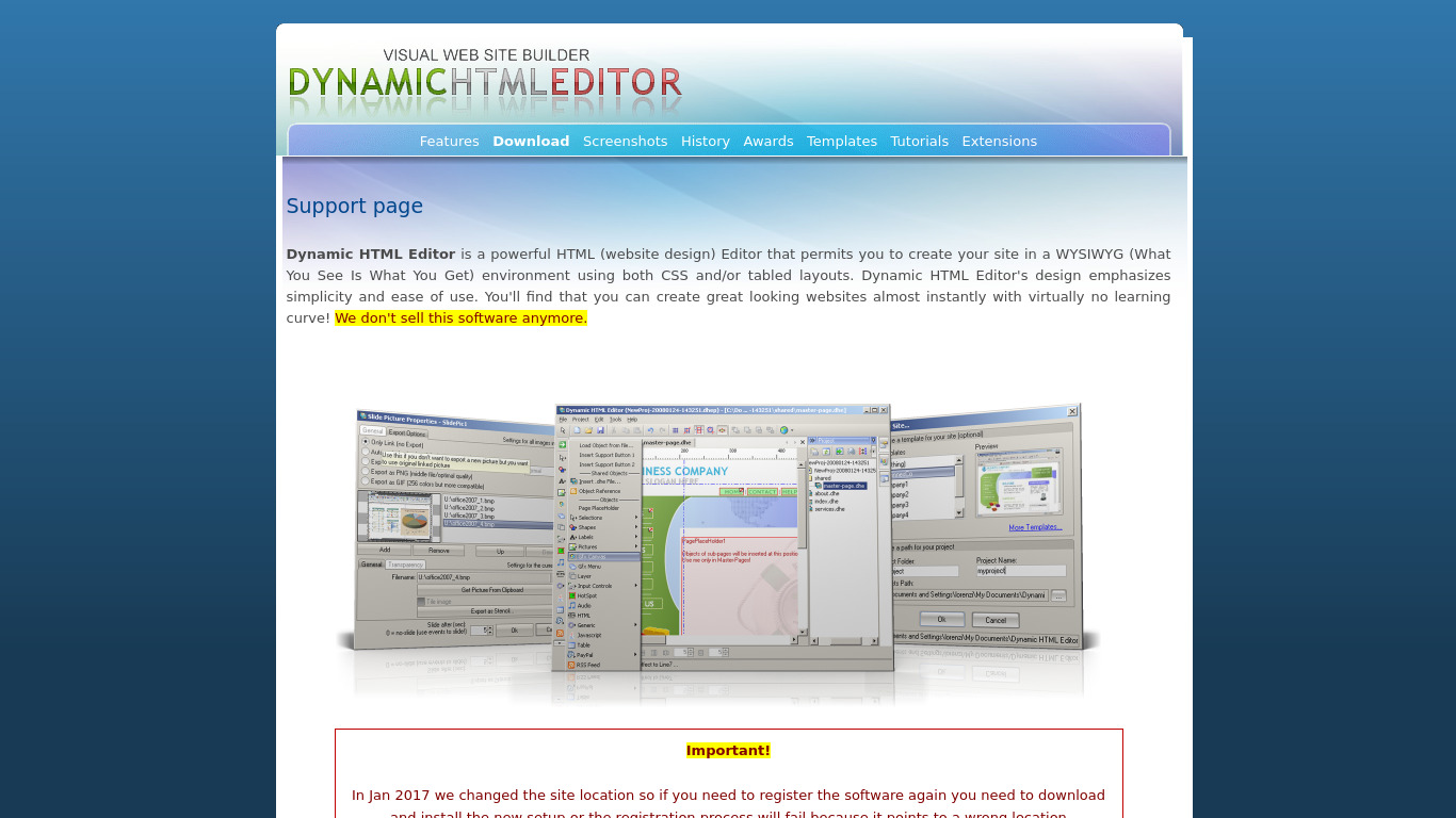 Dynamic HTML Editor Landing page