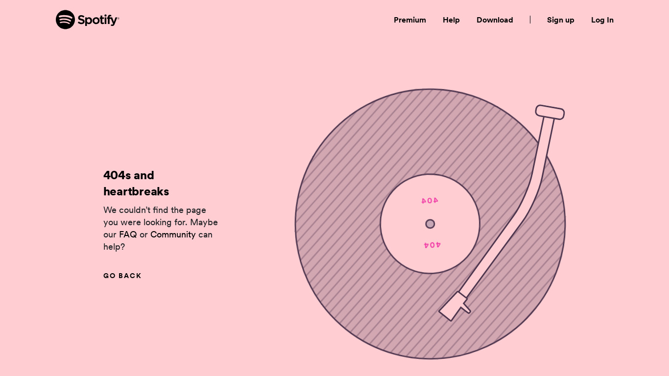 Spotify Now Landing page