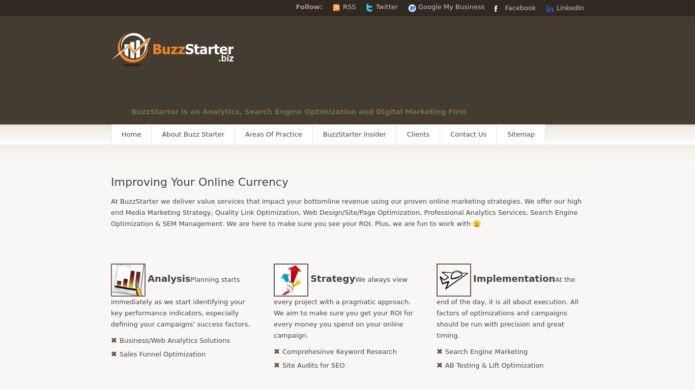 BuzzStarter Landing page