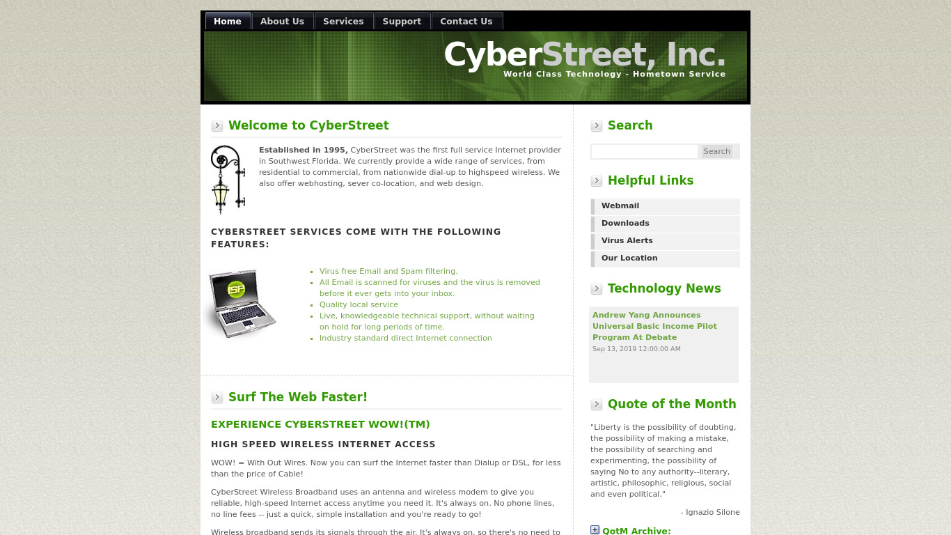 CyberStreet Landing page