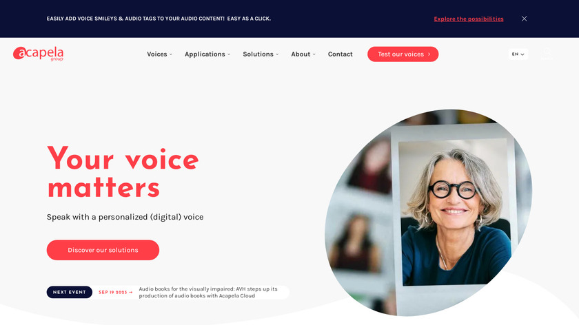 Acapela TTS Landing Page
