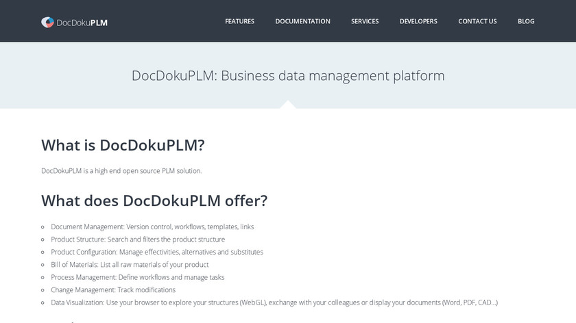 DocDokuPLM Landing Page