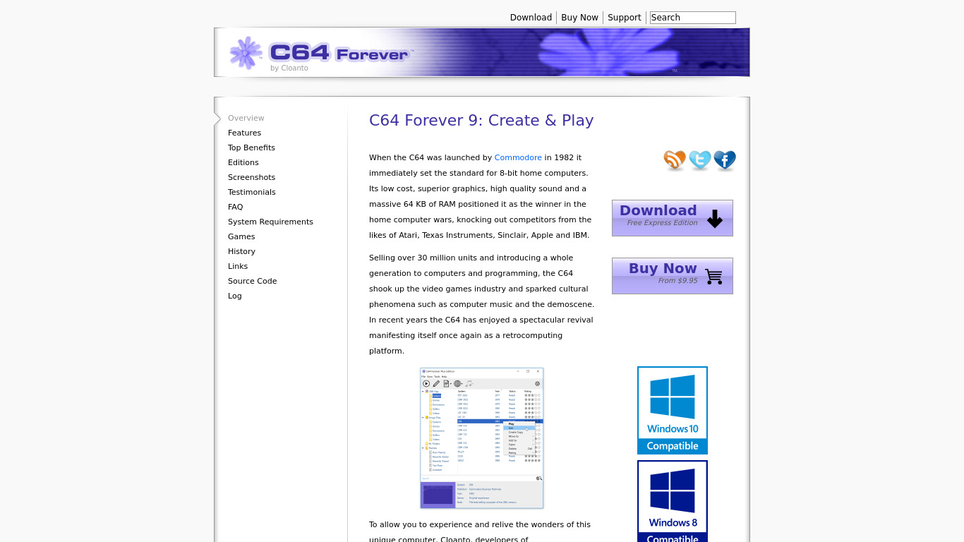 C64 Forever Landing page