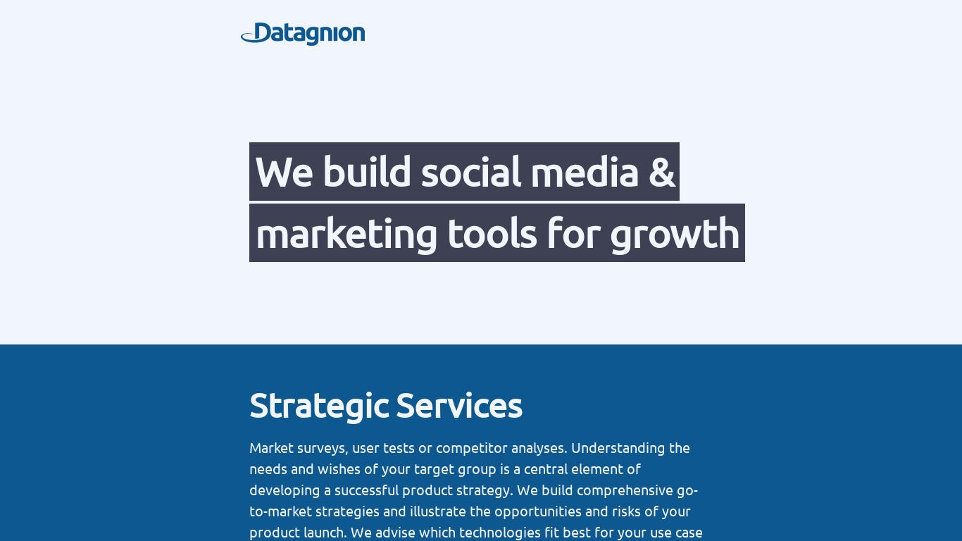 Datagnion Landing page