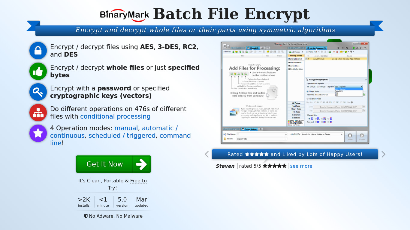 Batch File Encryptor Landing page