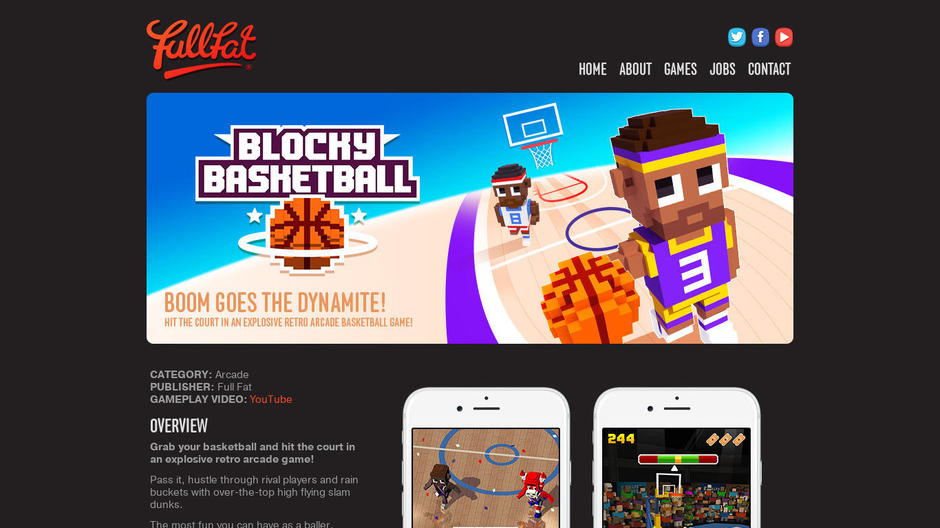 Blocky Basketball Landing page