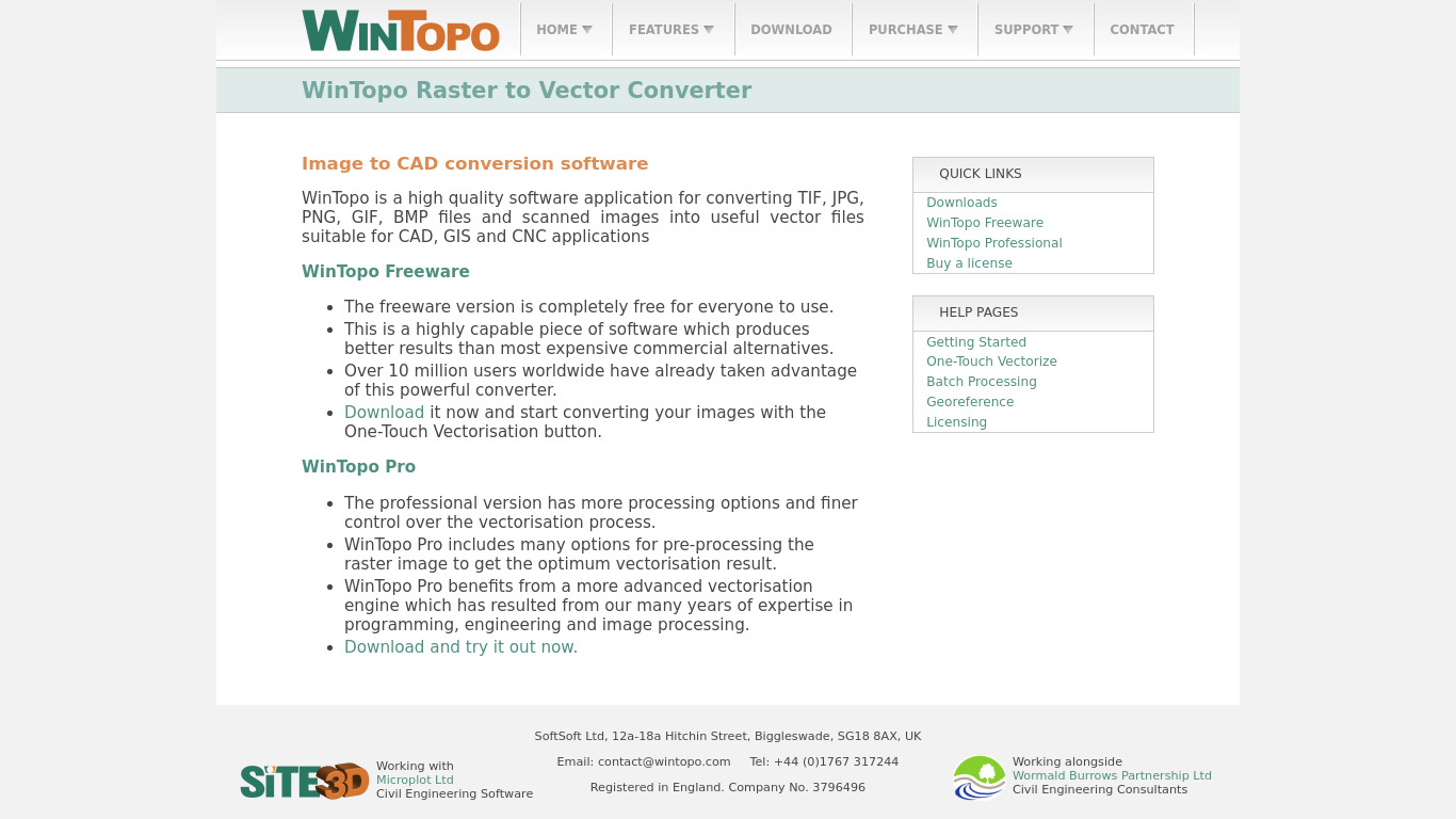 Wintopo Landing page