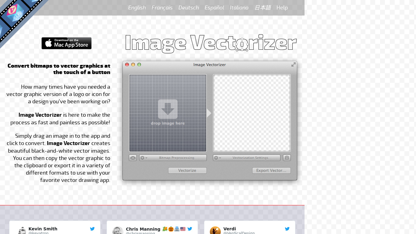Image Vectorizer Landing page