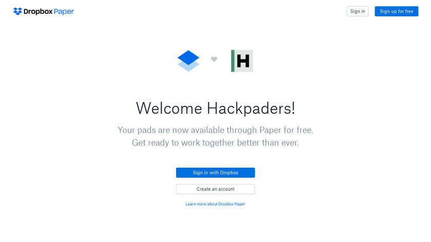 HackPad Landing Page
