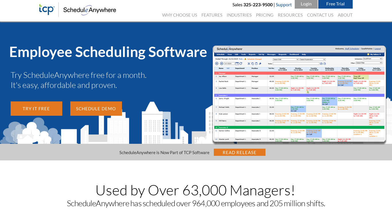 ScheduleAnywhere Landing page