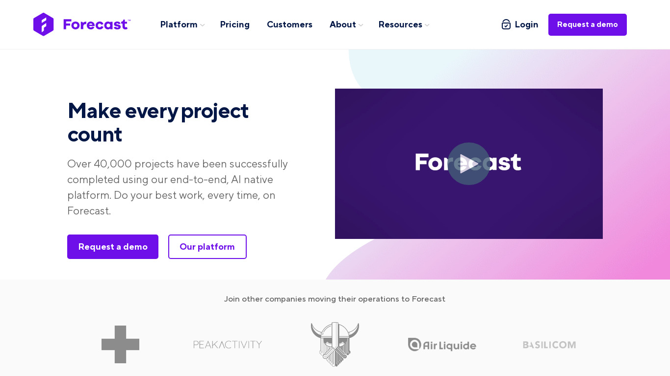 Forecast Landing page