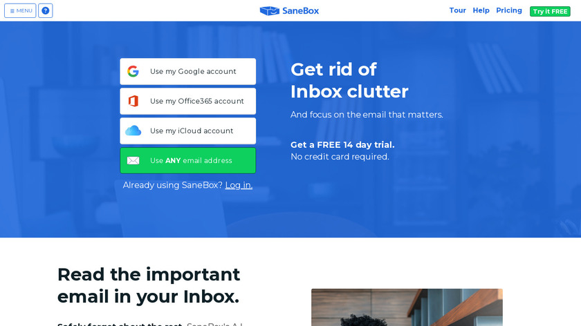 Sanebox Landing Page