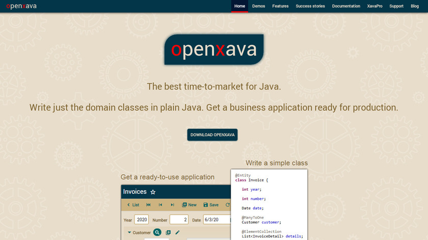 OpenXava Landing Page