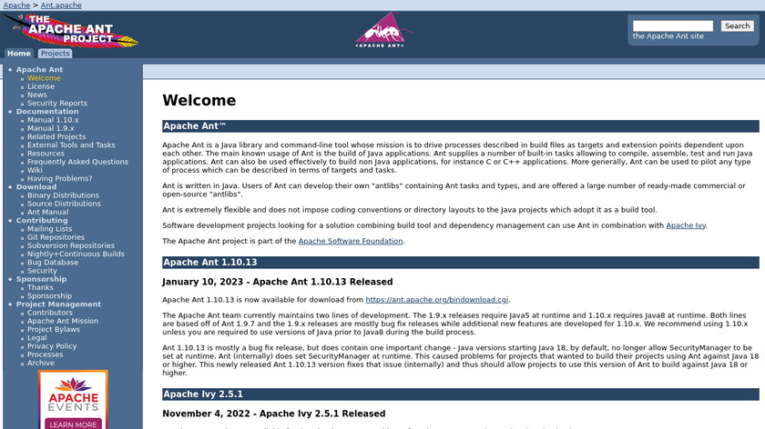 Apache Ant Landing Page